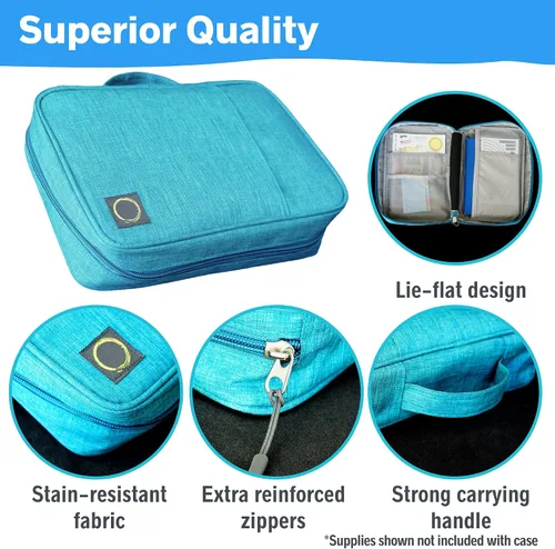 Miniatura 5 de Estuche de almacenamiento para suministros de diario Sunny Streak (Gris - Grande) - Organizador de viaje personalizado para planificador B5