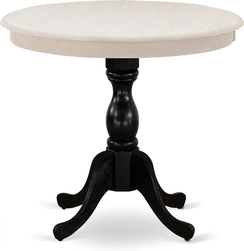 Miniatura 21 de East West Furniture AMT-ABC-TP - Mesa de cocina moderna y antigua, mesa de comedor redonda con base de pedestal, 36 x 36 pulgadas, crema
