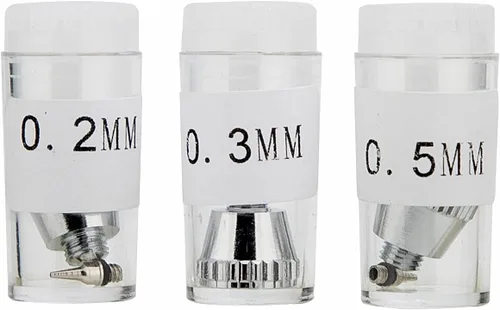 Miniatura 3 de Youteo - Boquilla de aerógrafo de 0.008 in, 0.012 in, 0.020 in, agujas de aerógrafo y boquilla de repuesto para pistola de pulverización de aerógrafo