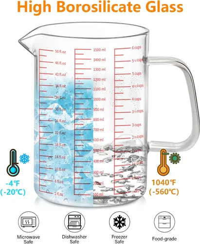 Miniatura 3 de Luvan Contenedor de grasa de tocino de vidrio de 1.5L/50oz con colador, lata de almacenamiento de aceite de cocina con filtro de malla fina, tapa