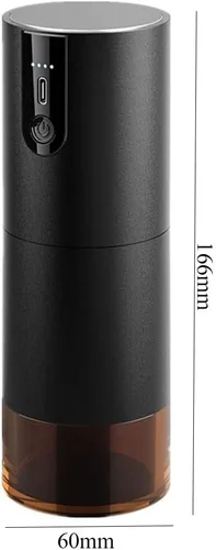 Miniatura 6 de Molinillo de café eléctrico, rebabas cónicas de acero inoxidable, ajustes de molienda ajustables, portátil y apto para viajes, negro (color: negro)