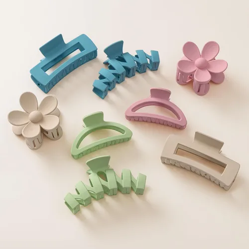 Miniatura 22 de Sunolga 8 pinzas para cabello para mujer, pinzas de garra con forma de flor para cabello grueso, accesorios para cabello antideslizantes