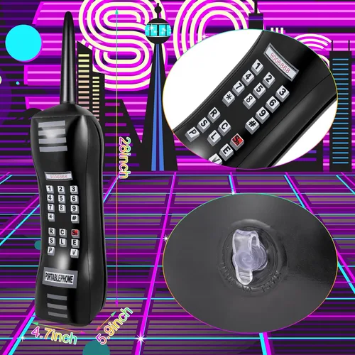Miniatura 2 de Chivao 4 piezas inflables para teléfono de los años 80 y 90, decoraciones de fiesta retro inflables para teléfonos celulares celulares falsos