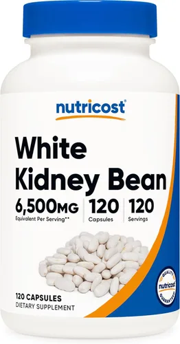 Nutricost Extracto de frijol blanco, 120 cápsulas para 120 porciones por botella, tapas vegetarianas, sin gluten y sin OMG