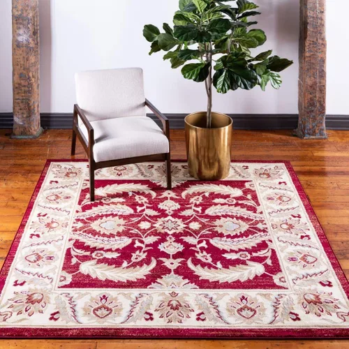 Miniatura 29 de Unique Loom - Colección Voyage - Alfombra redonda tradicional oriental, marrón, Polipropileno, Marrón/Azul Claro