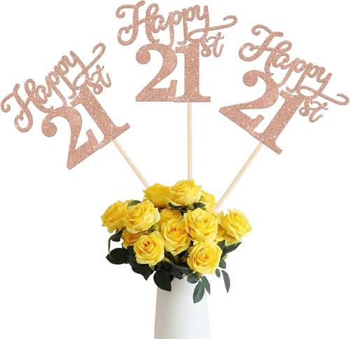 Miniatura 23 de Rsstarxi Paquete de 12 palitos de centro de mesa de cumpleaños número 50 para decoración de mesa de cumpleaños 50 para hombre, decoración de mesa