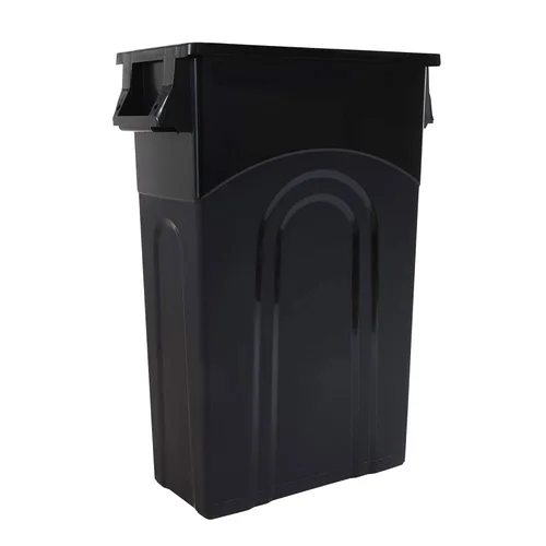 Miniatura 7 de United Solutions Highboy Contenedor de basura, 23 galones, perfil delgado que ahorra espacio y fácil extracción de la bolsa de basura, uso en Negro