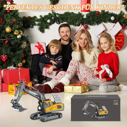 Miniatura 7 de Bulldozer a control remoto – 11 canales RC Bulldozer cargador frontal juguete con luz y sonido – Vehículo de construcción completo 1/24 juguetes