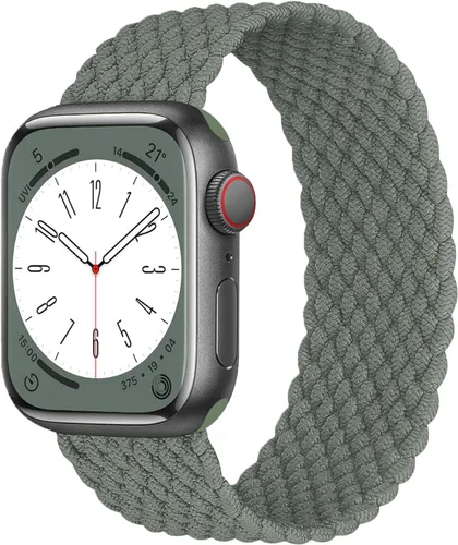 Miniatura 14 de Correa elástica de nylon trenzada Solo Loop, compatible con correas de Apple Watch de 1.496 pulgadas, 1.575 pulgadas, 1.614 pulgadas, 1.654