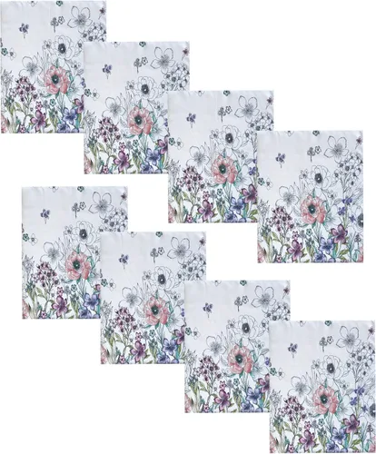 Newbridge Garden Breeze - Servilletas cuadradas de tela, juego de 8 servilletas de tela fáciles de cuidar y resistentes a las manchas para cenar en