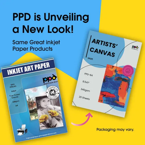 Miniatura 2 de PPD - Hojas de tela imprimibles, papel de lienzo para impresora de inyección de tinta, hojas de tela para impresora de fotos de 8.5 x 11", impresión
