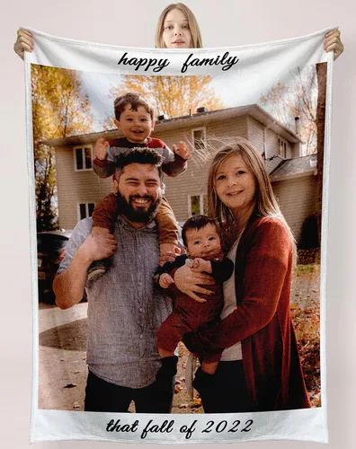 Miniatura 8 de Manta personalizada con foto y texto, manta personalizada de collage de imágenes y texto, manta de fotos suave regalo para Navidad, papá, mamá, 2