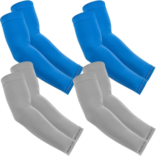 Miniatura 11 de APEXUP Mangas refrescantes para hombres y mujeres, protección solar UV UPF 50, mangas de compresión para voleibol para exteriores 1 negro+1 blanco+1