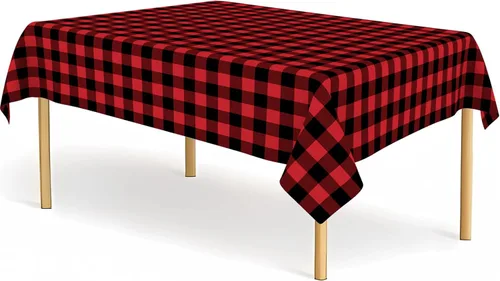 Miniatura 13 de Paquete de 2 manteles de plástico a cuadros en blanco y negro para fiestas, desechables de 54 x 108 pulgadas, mantel rectangular con bandera a