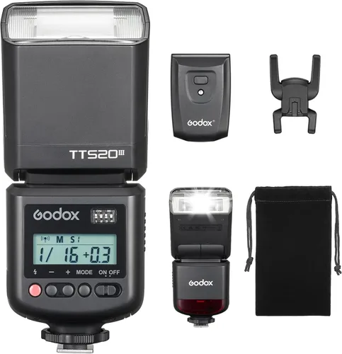 Godox TT520III TT520 III Flash de cámara, flash universal de zapata caliente, flash manual GN33 con transmisor inalámbrico RT-16, compatible con