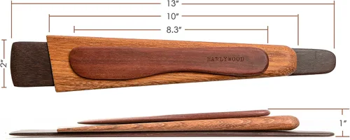Miniatura 3 de Juego de utensilios de cocina de madera de 3 piezas, viene con una espátula de madera fina, agitador raspador de hierro fundido de madera y espátula
