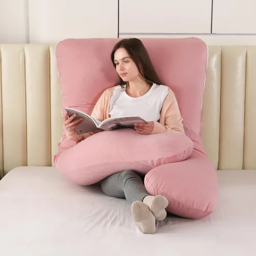 Miniatura 7 de Amagoing - Almohada de embarazo refrescante para dormir, almohada de maternidad en forma de U para todo el cuerpo para mujeres con dolor de cadera