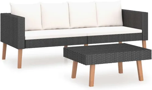 Miniatura 8 de vidaXL Juego de sofá de patio de 6 piezas, sofá seccional para patio trasero al aire libre, sofá con cojines, juego de muebles de patio con mesa