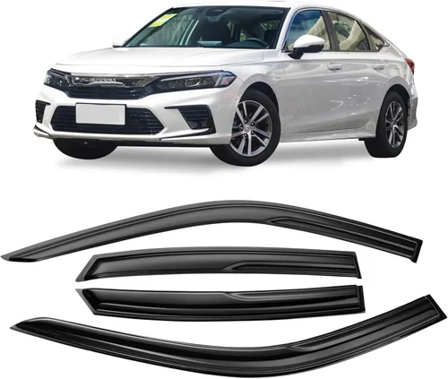 Miniatura 17 de 4 unidades de protectores de lluvia para ventana lateral tintados ahumados diseñados para Kia Forte 2019 2020 2021 2022 2023 EX FE GT LINE LXS