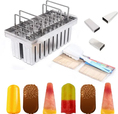 Miniatura 9 de 20 moldes de acero inoxidable para helados, molde comercial para hacer estallidos, molde de helado