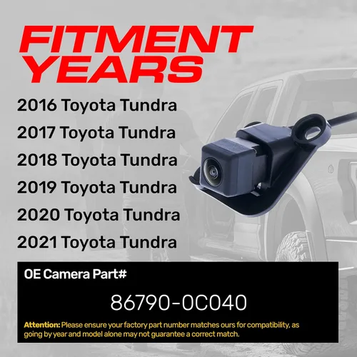 Miniatura 2 de Master Tailgaters Repuesto para Toyota Tundra (2016-2021) Cámara de respaldo OE Parte # 86790-0C040