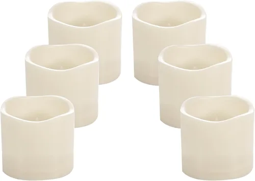 Miniatura 24 de 4 velas LED escalonadas sin flama, de pilas, impermeables, para exteriores, con temporizador, luz nocturna parpadeante de resina plástica