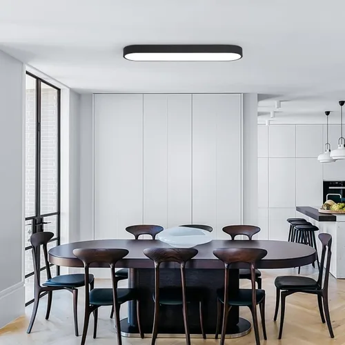 Miniatura 8 de Lámpara de techo lineal de 23.6 pulgadas, LED moderna de 40 W, lámpara de techo simple negra, iluminación de techo de perfil bajo para dormitorio
