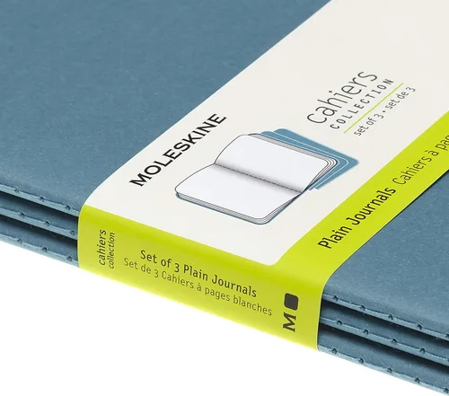 Miniatura 6 de Moleskine Cahier - Cuaderno de tapa suave, tamaño L (5 x 8.25 pulgadas), hojas en blanco, tapa azul (azul brisk), 80 páginas (juego de 3)