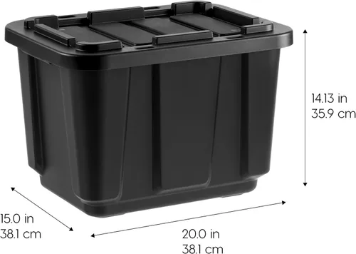 Miniatura 2 de IRIS USA Paquete de 4 contenedores de almacenamiento de 12 galones con tapas, fabricados en Estados Unidos, contenedores de plástico resistentes