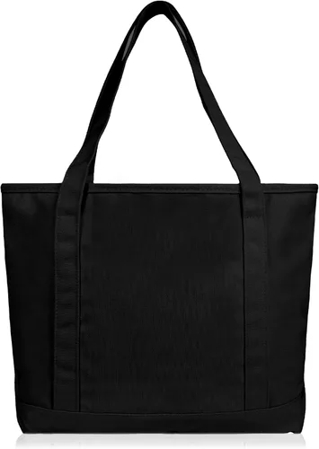 Miniatura 5 de DALIX - Bolsa de compras de lona y algodón de 50cm en color liso (edición exclusiva), Negro), ST-064-Black