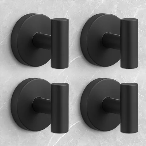 Ganchos de ducha WingWider para dentro de la ducha, ganchos de toalla extraíbles y reutilizables sin taladro para baño, ganchos de succión Negro