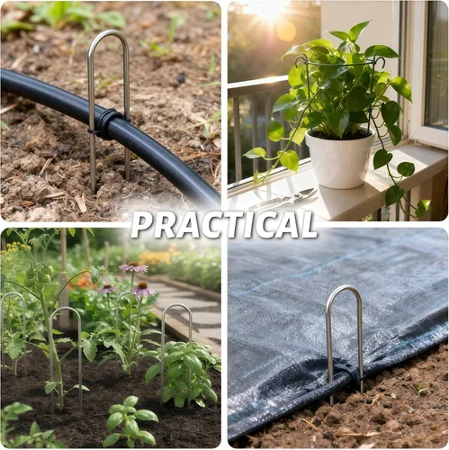Miniatura 5 de Atlantic Estacas de jardín de acero inoxidable para paisajes. (4 "-U-10 piezas)