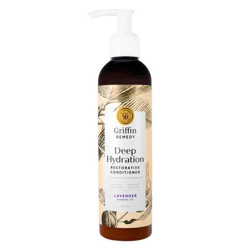 Griffin Remedy Acondicionador restaurador para cabello seco o dañado con manteca de karité y aceite de nuez de macadamia, todo natural, sin sulfato,