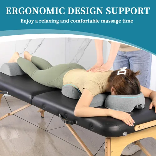 Miniatura 5 de BALAPET Juego de almohada de masaje y almohada de pecho, reposacabezas de masaje transpirable para cama con soporte de espuma viscoelástica, cojín