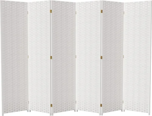 Miniatura 33 de Red Lantern Divisor de habitación de fibra tejida de 6 pies de alto, 3 paneles, negro