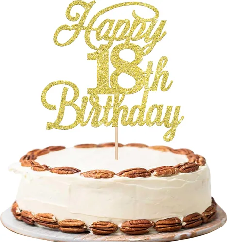 Miniatura 66 de Rsstarxi 1 paquete de decoración para tarta de cumpleaños 8 con purpurina negra de 8 años y fabulosos saludos a 8 años de edad, para celebrar el 8º