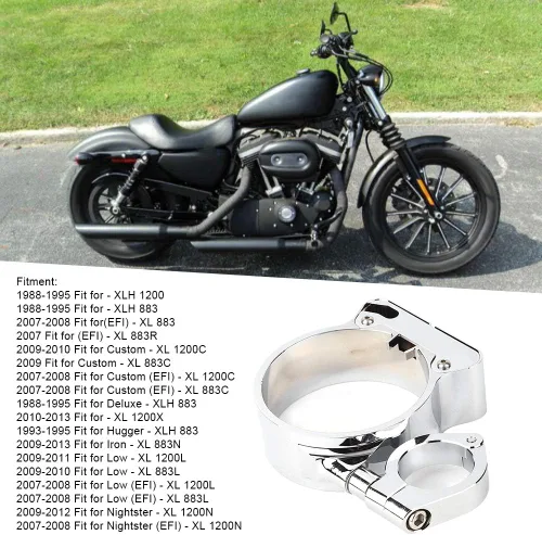 Miniatura 2 de Fydun - Soporte de reubicación para velocímetro, aleación de aluminio para instrumentos de motocicleta XLH 1200 XLH 883 XL 1200 L (chapado en plata)