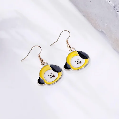 Miniatura 3 de Bangtan - Aretes para niños Chimmy TATA Cooky de dibujos animados regalos para fanáticos y niñas Resina multicolorfantasía
