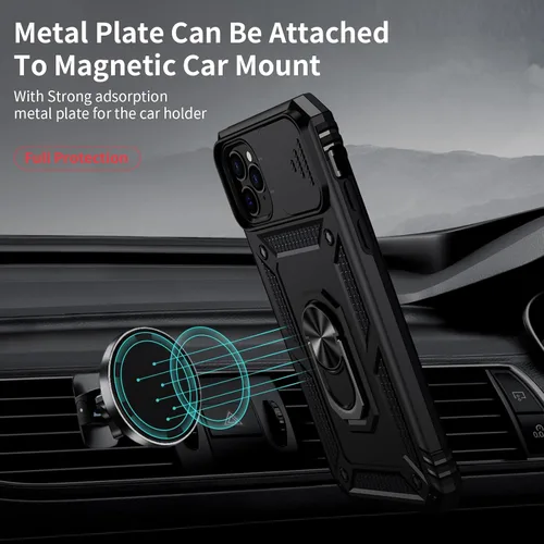 Miniatura 2 de Funda para iPhone 11 Pro con cubierta para lente de cámara, protector de pantalla HD, protección contra caídas de grado militar de 10 pies, soporte