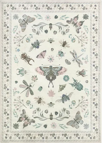 Miniatura 10 de Alfombras lavables con estampado de insectos 5x7, alfombras suaves para sala de estar, alfombra ultradelgada antideslizante moderna para dormitorio