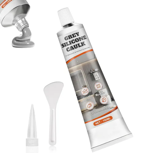 Calafateo gris, no se encoge ni se agrieta, calafateo de silicona gris impermeable para baño, cocina, ducha, bañera, inodoro, lavabo, ventana y