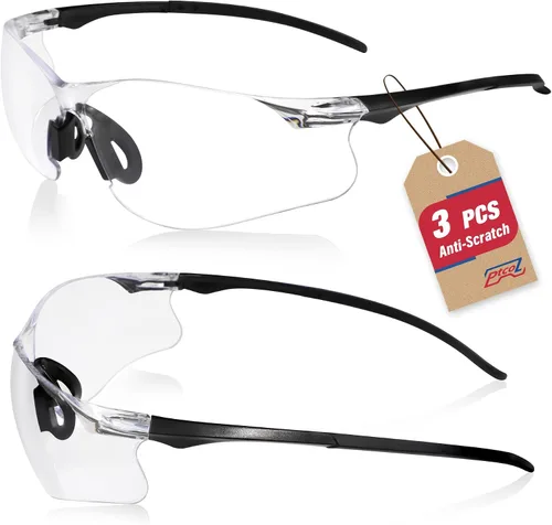 Miniatura 24 de Paquete de 3 lentes de seguridad tintados ámbar: lente de policarbonato antiarañazos con certificación ANSI Z87.1, protección UV para construcción