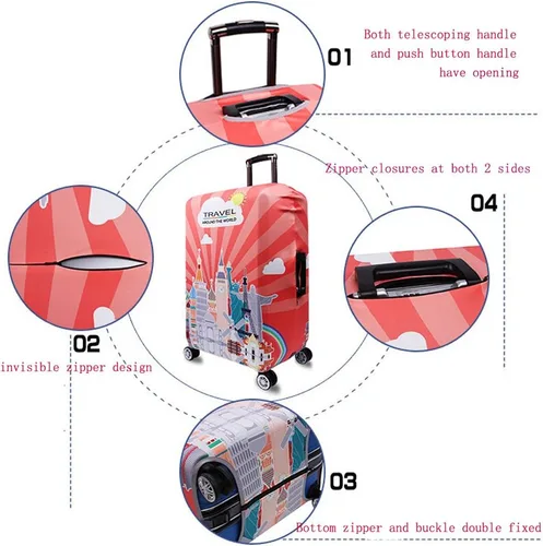 Miniatura 5 de YEKEYI Funda protectora de equipaje para niña, elástica, funda para maleta, 18-32 pulgadas, Tower