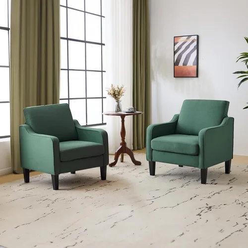 Miniatura 37 de VINGLI Juego de 2 Sillas de Acento Modernas, Sillas Beige para Sala de Estar, Sillón Cómodo para Dormitorio, Silla de Sofá Tapizada, Silla