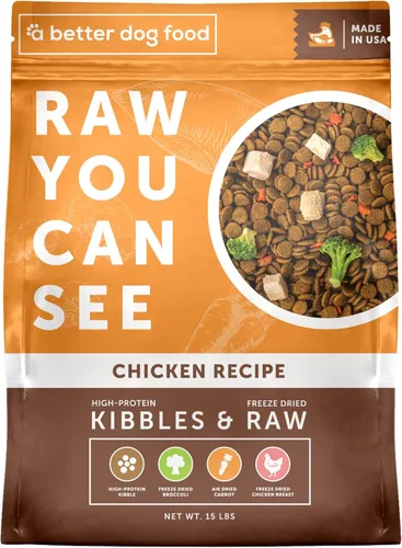 Miniatura 6 de A Better Dog Food Alimento seco para perros con pollo Crudo que puedes ver croqueta alta en proteínas + alimento crudo liofilizado para perros