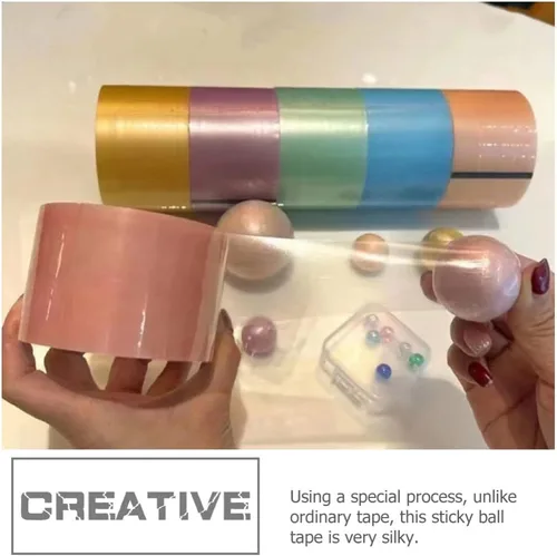 Miniatura 3 de 6 cintas adhesivas divertidas de bolas de color caramelo, cinta de descompresión de bolas adhesivas para adultos, cintas adhesivas de bolas