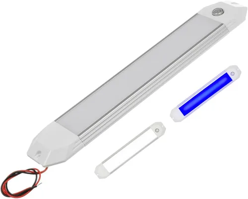 Luz LED de cúpula de barco regulable táctil de doble color, montaje en superficie de 12 pulgadas, lámpara interior de techo de cortesía, 12/24 V