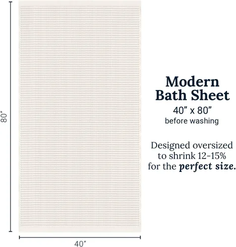 Miniatura 9 de GILDEN TREE Toalla de baño tipo waffle de secado rápido, toallas de baño delgadas de lujo, toallas de baño 40x80 grandes, estilo moderno (crema)