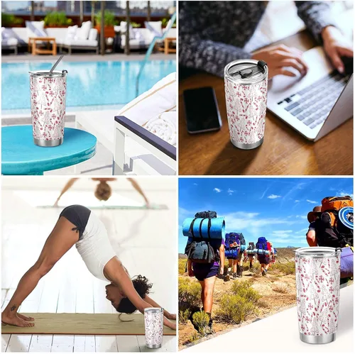 Miniatura 6 de Vaso de Navidad con diseño de bastón de caramelo, árbol de Navidad, taza de café con aislamiento, taza de viaje para oficina con popote y tapa, 20