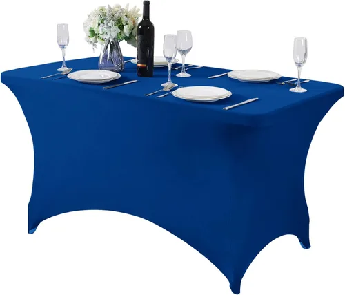 Miniatura 133 de Mantel de elastano para mesas de 4, 6 u 8 pies, mantel elástico universal ajustable para fiestas, banquetes, bodas y eventos - Verde manzana